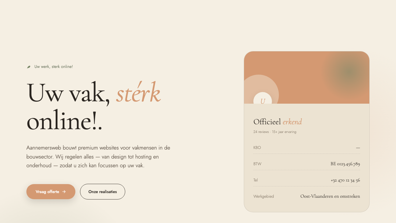 Voorbeeld van de Organic-look